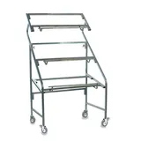 Présentoir cagettes 3 niveaux à roulettes