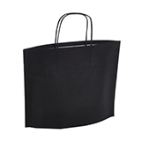 Sac kraft noir à poignées torsadées 30+10x25cm 70g/m² (x50) - Sacs kraft unis, poignées torsadées
