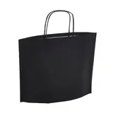 Sac kraft noir à poignées torsadées 30+10x25cm 70g/m² (x50)