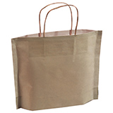 Sac kraft brun à poignées torsadées 46+15x31,5cm 90g/m² (x50) - Sacs kraft unis, poignées torsadées
