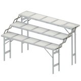 Table pliante de marché 3 niveaux aluminium 150 x 100 x 90 cm
