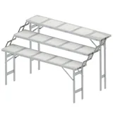 Table pliante de marché 3 niveaux aluminium 150 x 100 x 90 cm