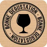 Etiquettes cadeaux adhésives Bonne dégustation Kraft brun / Noir 35 x 35 mm - Boîte de 500