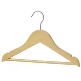 Cintre bois naturel avec barre et encoches 34 cm - Cintre bébé - Cintre enfant - Lot de 6