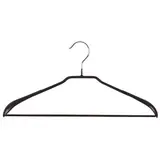 Cintre métal antidérapant épaules larges avec barre fil gainé 45 cm - Cintre plat - Lot de 20