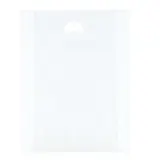 Sac plastique poignées découpées PEHD 50µ 48 x 60 x 10 cm - Blanc - Lot de 50