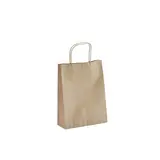 Sac kraft brun poignées torsadées 18 x 7 x 24 cm - Sac papier kraft - Paquet de 50