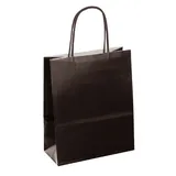 Sac kraft noir à poignées torsadées 18+7x24cm 100g/m² (x50)