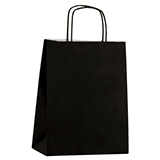 Sac kraft noir à poignées torsadées 24+10x31cm 100g/m² (x50)