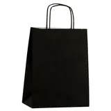 Sac kraft noir à poignées torsadées 24+10x31cm 100g/m² (x50)