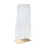 Sachet transparent fond carton or / argent 16 x 8 x 42 cm OPPC 35µ - Sachet confiserie - Sachet bonbons - Lot de 100