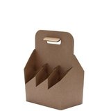 Porte-bouteilles carton kraft 6 bières Long Neck 33 cl brun 19,5 + 13 x 29 cm - paquet de 30