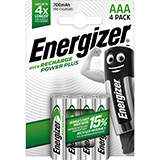 Piles rechargeables LR03 AAA Energizer power plus - Piles