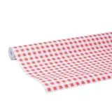 Nappe damassée déperlante - Nappe jetable - Nappe papier - Vichy rouge - Rouleau de 1,18 x 25 m