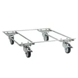 Socle à roulettes pour corbeille fil empilable 47 x 45,5 x 13,2 cm zingué - Socle roulant pour panier fil métal