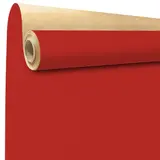 Papier cadeau kraft vergé rouge uni 70 cm x 100 m 60 g/m² – le rouleau
