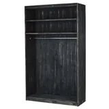 Armoire à vêtements bois noir charbonneux 120 x 45 x 200 cm