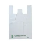 Sac bretelle plastique réutilisable blanc PEBD 30L 50μ 40 x 20 x 60 cm - Lot de 300