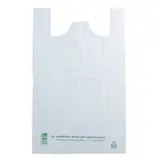 Sac bretelle plastique réutilisable blanc PEBD 50L 50μ 55 x 20 x 90 cm - Lot de 100