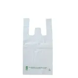 Sac bretelle plastique réutilisable blanc PEBD 6L 50μ 20 x 10 x 40 cm - Lot de 1000