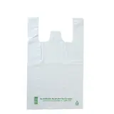 Sac bretelle plastique réutilisable blanc PEBD 14L 50μ 30 x 14 x 50 cm - Lot de 500