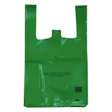 Sac bretelle plastique liassé réutilisable vert Poissonnerie PEBD 9,39L 26 x 6 x 45 cm - Lot de 500