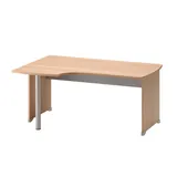 Bureau plan compact gauche pieds bois