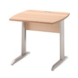 Bureau droit Jazz+ hêtre ambré L 80 x P 80, plateau hêtre, pieds métal - Bureaux Jazz