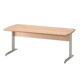 Bureau droit Jazz+ hêtre ambré L 140 x P 80 cm, plateau hêtre, pieds métal - Bureaux Jazz