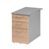 Caisson bout de bureau Jazz+ hêtre ambré, L 47 x P 80 x H 74 cm - Bureaux Jazz