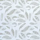 Papier cadeau à motifs plumes taupe/blanc 70 cm x 50 m 65 g/m² - le rouleau