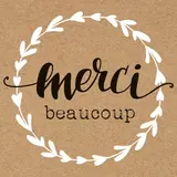 Étiquettes cadeaux adhésives Merci beaucoup 35 x 35 mm Kraft - Boîte de 500