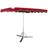 Parasol professionnel de marché - Parasol forain - Rouge bordeaux - 220 x 180 cm - armature alu, toile + housse