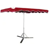 Parasol professionnel de marché - Parasol forain - Rouge bordeaux - 220 x 180 cm - armature alu, toile + housse