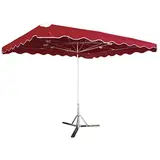 Parasol professionnel de marché - Parasol forain - Rouge bordeaux - 300 x 200 cm - armature alu, toile + housse