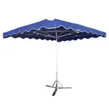 Parasol professionnel de marché - Parasol forain - Bleu foncé - 300 x 250 cm - armature alu, toile + housse