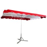 Parasol professionnel de marché - Parasol forain - Rouge / Blanc - 300 x 250 cm - armature alu, toile + housse