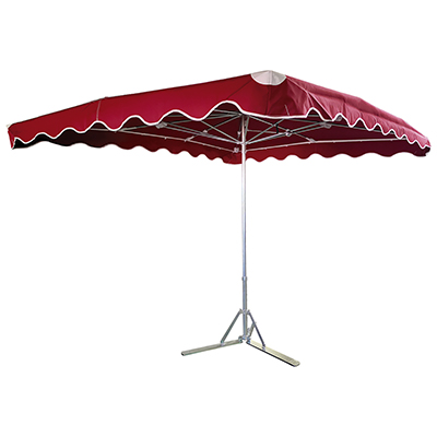 Parasol professionnel de marché télescopique - Parasol forain - Rouge bordeaux - 300 x 250 cm - armature alu, toile + housse - Parasols de marché, Parasols forains