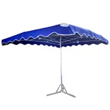 Parasol professionnel de marché télescopique - Parasol forain - Bleu foncé - 300 x 250 cm - armature alu, toile + housse