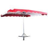 Parasol professionnel de marché télescopique - Parasol forain - Rouge / Blanc - 300 x 250 cm - armature alu, toile + housse
