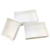 Caissette pâtissière carton blanc sans couvercle 13,4 x 9,8 x 4,3 cm - Lot de 100