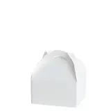 Boîte pâtissière carton avec poignée 12 x 10 x 7 cm - Caissette pâtissière à poignée - Blanc - Lot de 50