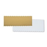 Semelle à bûche festonnée Or/Blanc carton 20x9,4 cm – Paquet de 50 - Boîtes à bûches