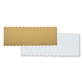 Semelle à bûche festonnée Or/Blanc carton 25x9,4 cm – Paquet de 50 - Boîtes à bûches