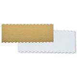 Semelle à bûche festonnée Or/Blanc carton 950g/m² 35x9,4 cm – Paquet de 50