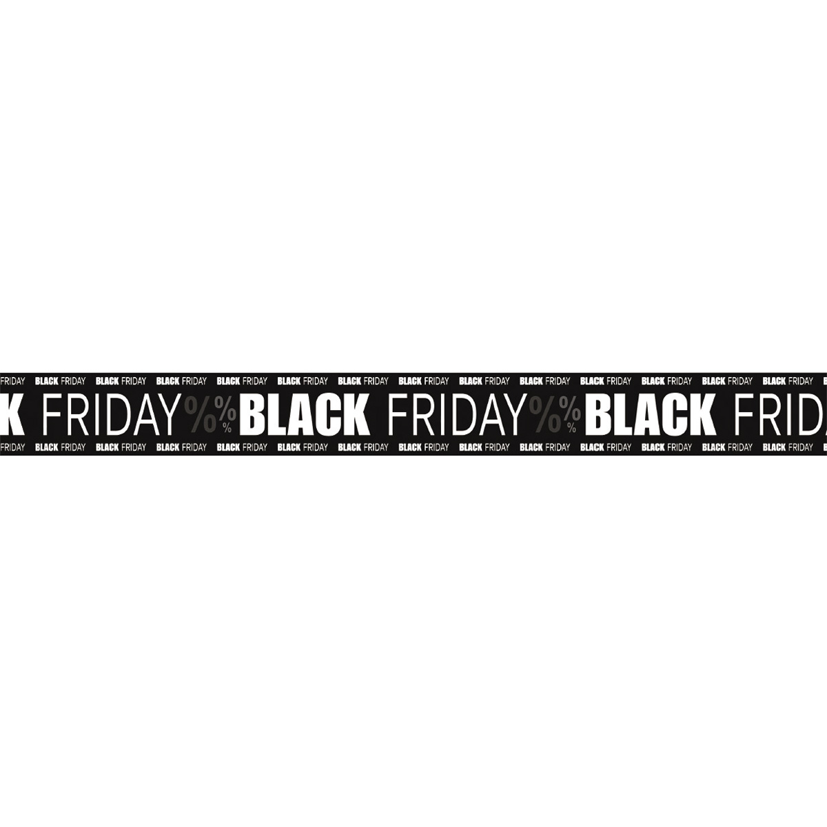 Banderole BLACK FRIDAY 15 cm x 10 m Noir / Blanc