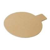Rond avec languette carton or/noir 8cm - Fonds gâteaux