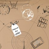 Papier cadeau voyage noir & blanc 69 cm x 50 m 60 g/m² – Le rouleau