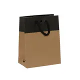 Sacs chic bicolore - Brun / Noir - 11,4 + 6,4 x H 14,6 cm - par 10