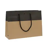 Sac kraft luxe bicolore brun / noir 33 x 11,5 x 24 cm - Lot de 10
